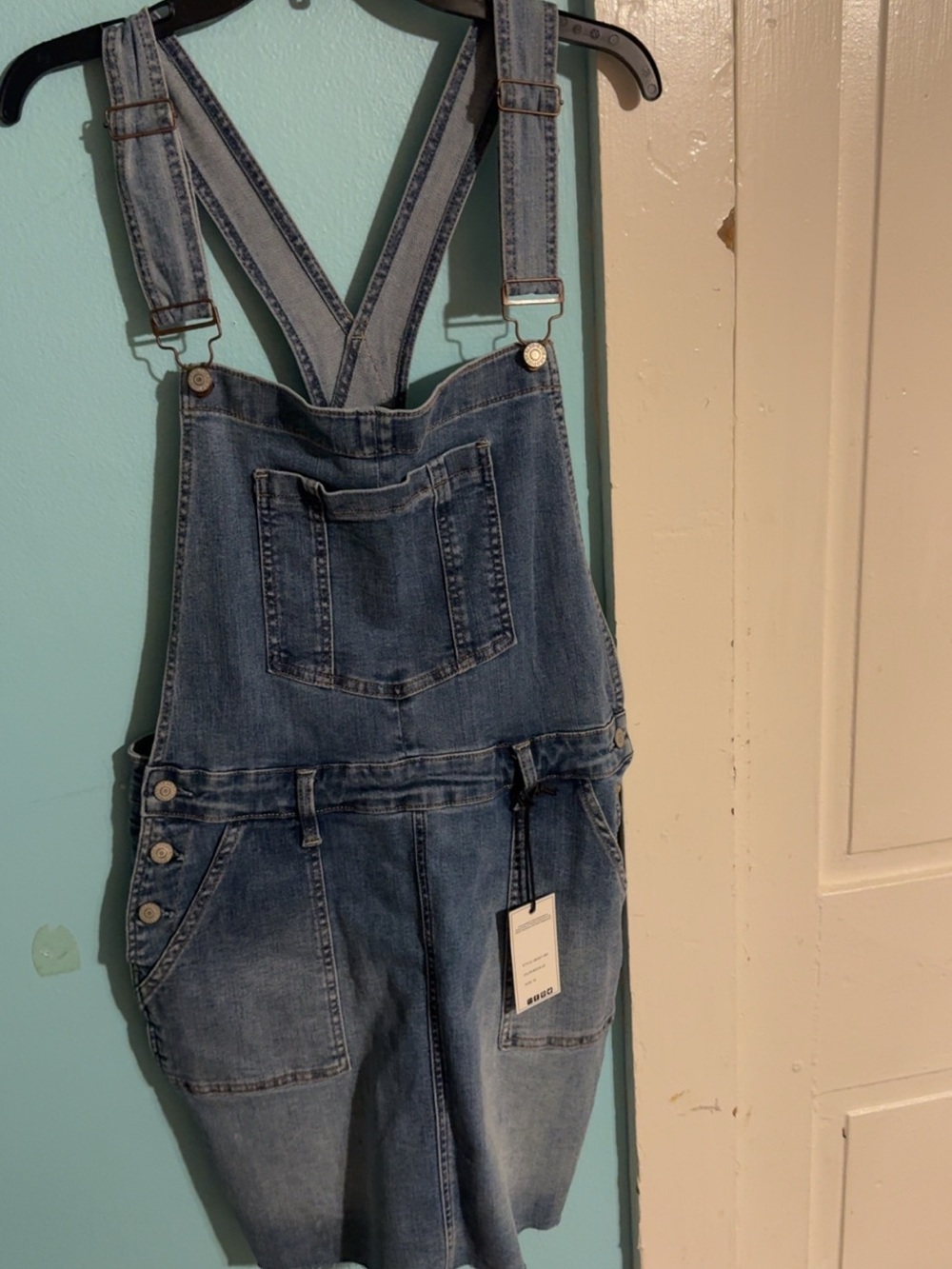 Judy Blue Faded Denim Overall Skirt - Light Blue Wash
